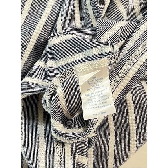 Sail to Sable Textured Knit Striped Long Sleeve Dress Navy White Size Small EUC - Picture 5 of 11